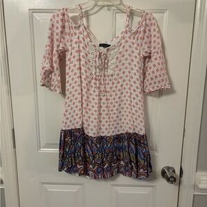 As U Wish Pink and Blue Paisley Dress